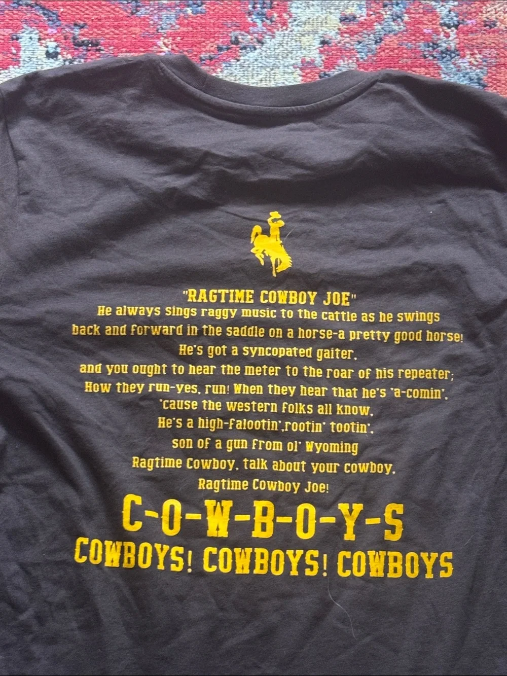 Adidas Wyoming Cowboys Ragtime Cowboy Joe Long Sleeve Graphic Tee Men’s Medium